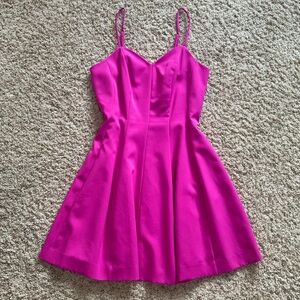 Bebe Women’s Hot Pink Fit-and-Flare Strappy Sweetheart Dress. Size 6. Like-New!